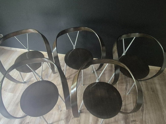 5 Revers-Stühle Cassina – Esszimmerstühle, Metal, Wood (photo 3 of 9)