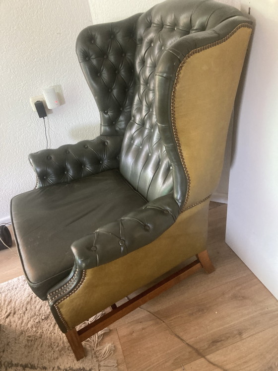 Image 1 of Chesterfield vintage vert britannique