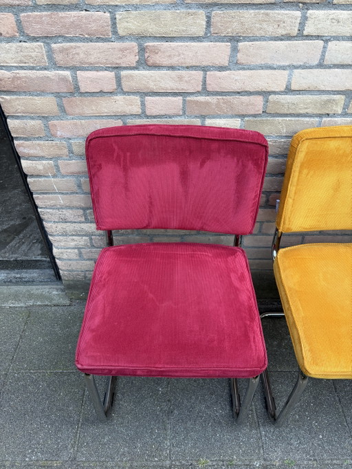 🪑✅ 6 Zuiver Ridge Rib Ribstof Stoelen ❗️