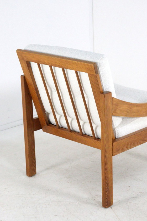 Image 1 of Pine fauteuil 'Gassel' stoel nieuw gestoffeerd vintage