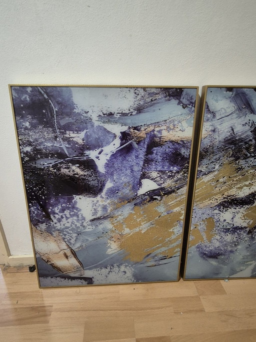 Díptico de arte abstracto – decoratieve objecten, Wood, Glass (photo 2 of 5)
