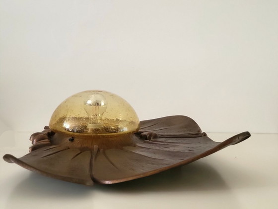 Image 1 of Monumental Sculptural Bronze Wall or Table Lamp 1960's
