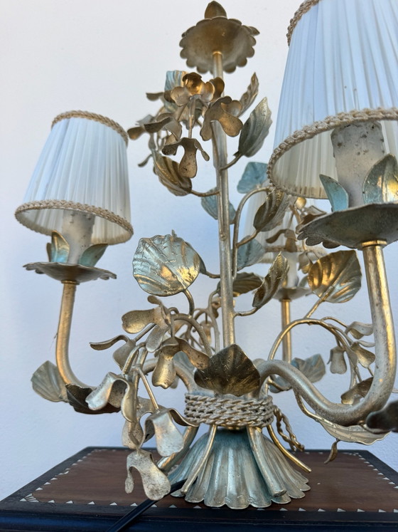 Lampada fiorentina a fogliame anni '70 – Lampade da tavolo, Metallo (photo 8 of 15)