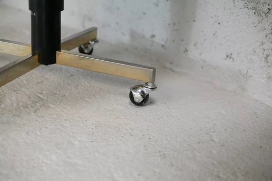 Image 1 of 2 poltrone girevoli, similpelle e acciaio, Italia, circa 1960