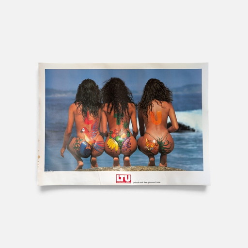 LTU - Internationale Luchtvaartmaatschappijen / Vintage Reisposter / Vliegtuig – Plastic, Paper