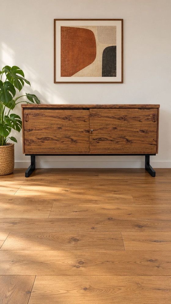 MEX Mobelfabrik vintage Sideboard, Metal, Wood, Black (photo 2 of 9)