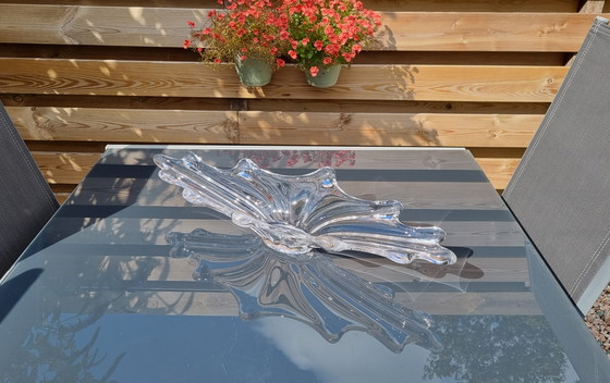 Image 1 of Art Vannes designer Pierre d'Avesn vintage signed French crystal bowl, 1960s