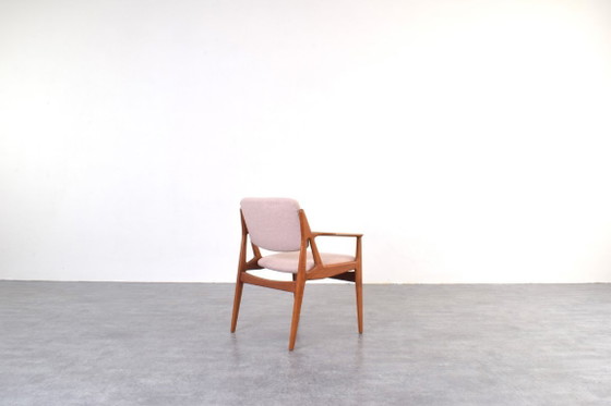 Mid-Century Teak & Wool Ella Armchair by Arne Vodder for Vamo Sønderborg, 1960s. – Wood (photo 5 of 12)