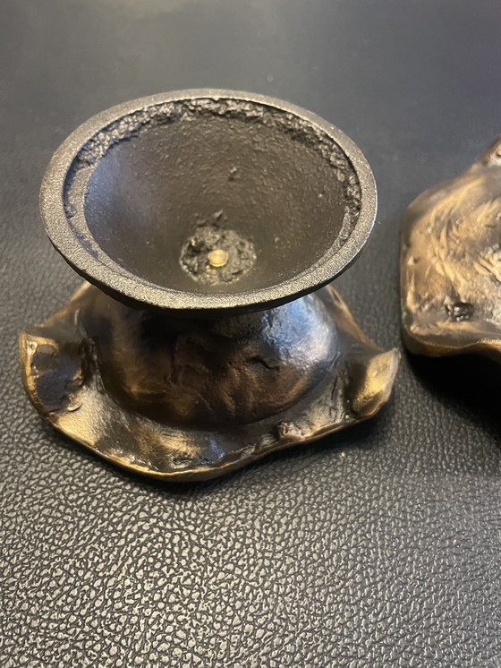 Image 1 of 2 portacandele brutalisti vintage, anni '50