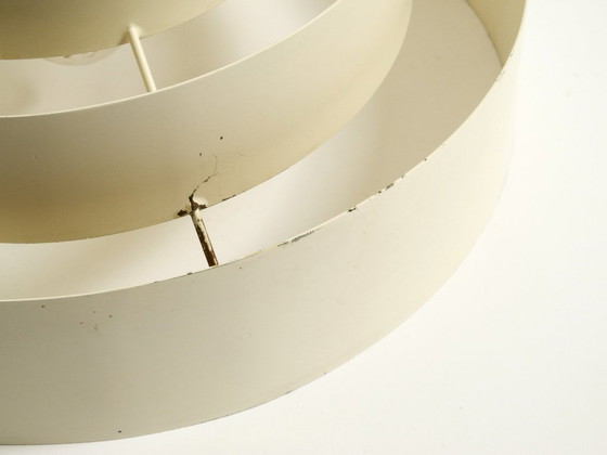 Image 1 of Zware, massief metalen hanglamp met lamellen uit de jaren 60 uit het ruimtetijdperk