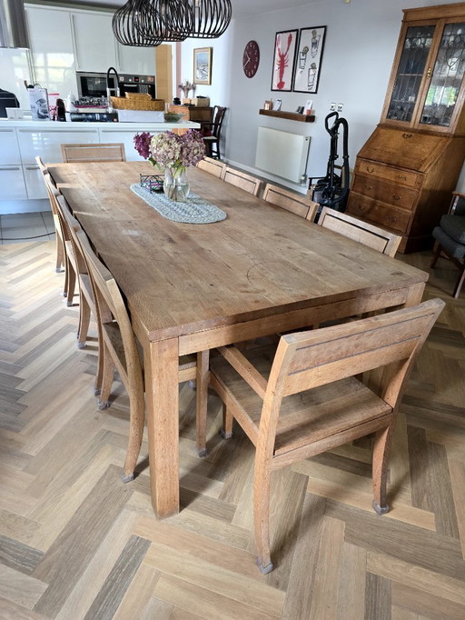 Ethnicraft 2,5 m Esstisch mit 10 Stühlen