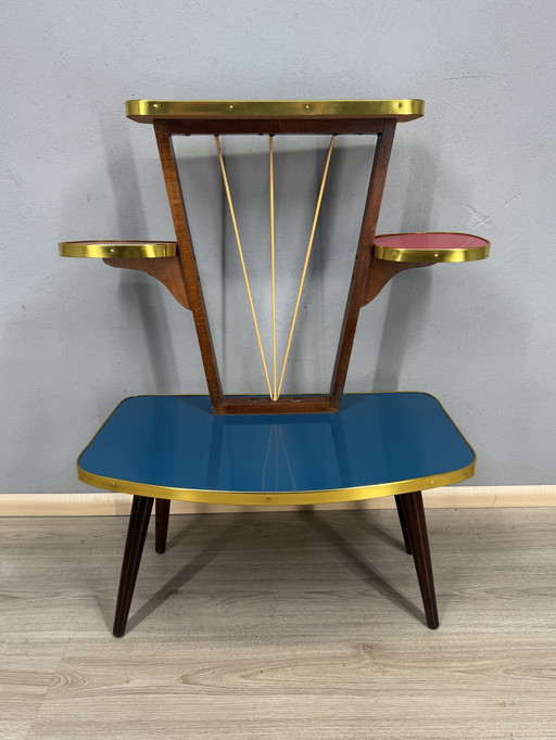 Vintage Formica Mid - Century Plant Table with Space Age vibes.