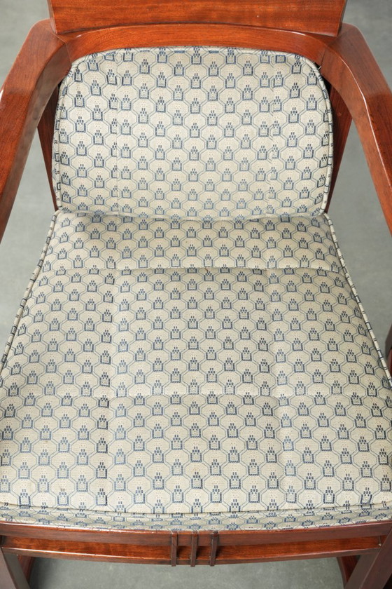 Image 1 of 4 x Art Deco design Schuitema eetkamerstoel uit de Decoforma serie met luxe stoffen bekleding