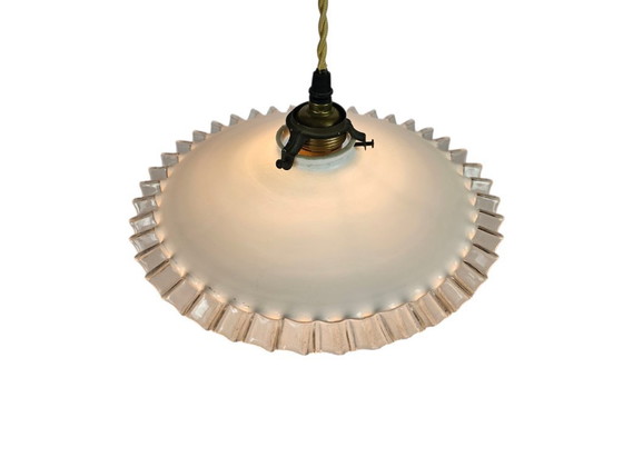 Image 1 of Lampada a sospensione - Opalino - Ottone - Francia - Secondo quarto del XX secolo