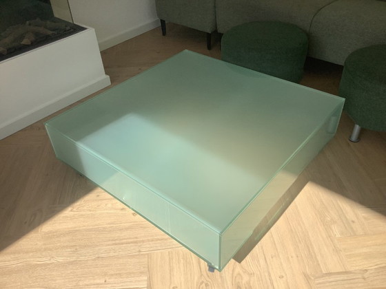 Image 1 of Square frosted glass table