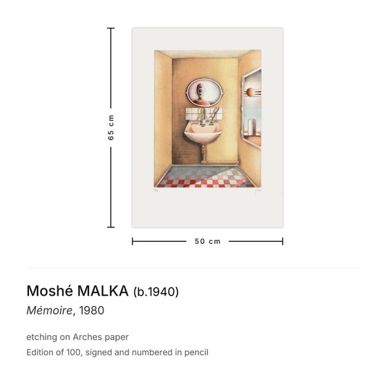 Moshé Malka Gravure Signée Mémoire 1980 – Lithographies et sérigraphies, Paper (photo 3 of 5)