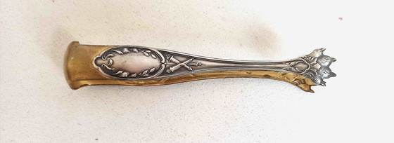 Image 1 of Silver & Gilt Sugar Tongs Height 13.5 Cm Early 20th Century