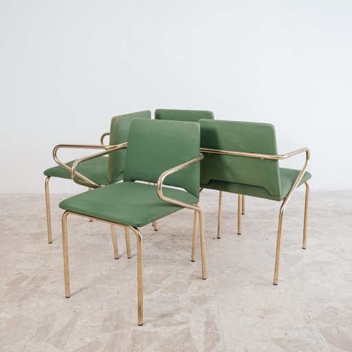 Set of 4 Hollywood Regency Vintage Design Chairs 1970s Modern Antique Chairs