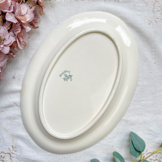 Antique Oval Ironstone Platter "Figuig" – Longchamp 19th Century – French Vintage Dinnerware – Crockery (photo 6 of 7)
