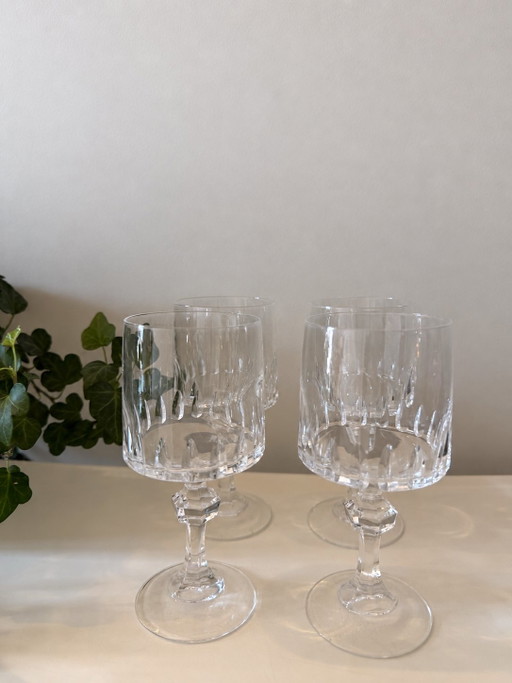 Set of 4 Cristal D’Arque Wine Glasses – glazen karaffen, Crystal