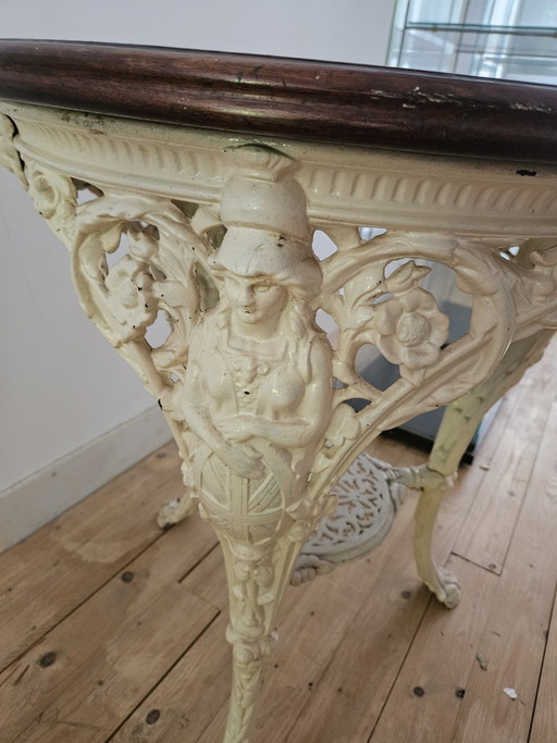 Antiek Victoriaans Tafeltje – bijzettafels, Cast Iron, Wood (photo 2 of 5)