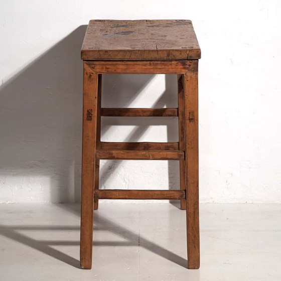 Antieke console tafel voor hal (ca. 1920), Hout, Bruin, Vintage (foto 18 van 19)