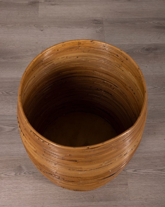 Vintage 1960s Italian Design Bamboo Storage Basket – Decorative Objects (photo 9 of 9)