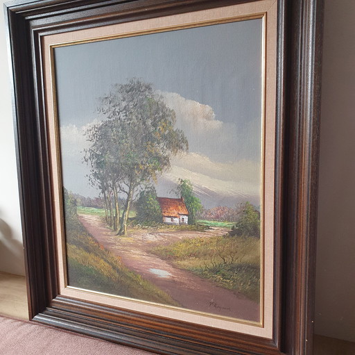 Oil painting landscape – P. Reynaerts – 69 × 79 cm