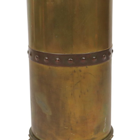 Unieke Obus Paraplubak XL Trench Art 1915 WO1 Leeuwenkoppen – Brass, Vintage (photo 3 of 25)