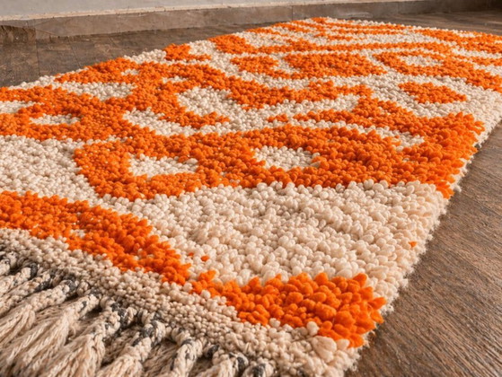 Image 1 of Magnifique Tapis de passage artisanal orange 300cmx90cm 