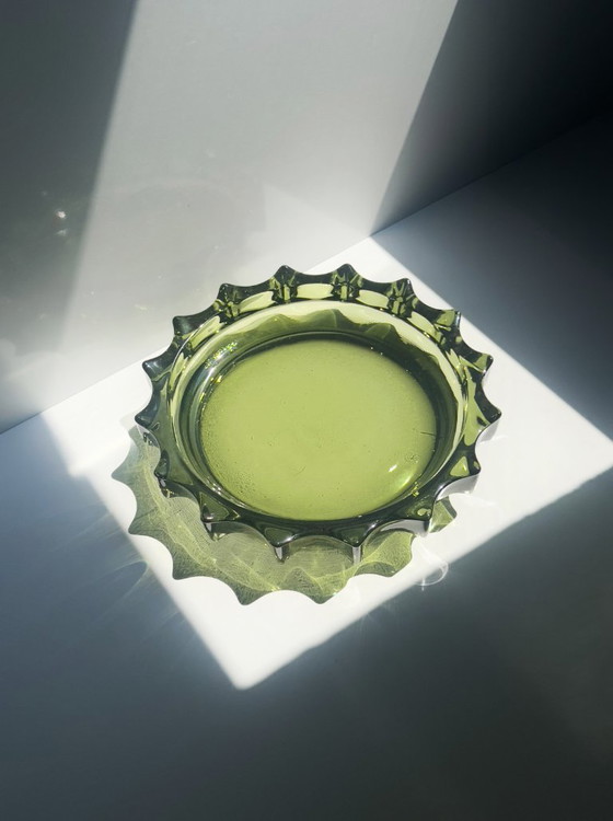 Image 1 of Brutalistische plaat van gerookt glas, groen, jaren 60, 70, Mid Century, Resedan, kurk, videovakken