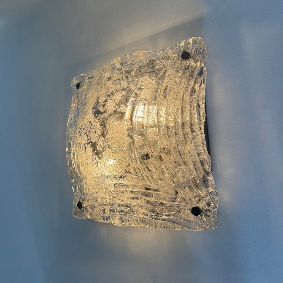 Image 1 of Lampe de plafond/applique Mazzega en verre de Murano soufflé à la main, style années 1970