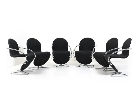 Image 1 of Verner Panton para Fritz Hansen 1973 Serie 1-2-3 Base de mariposa