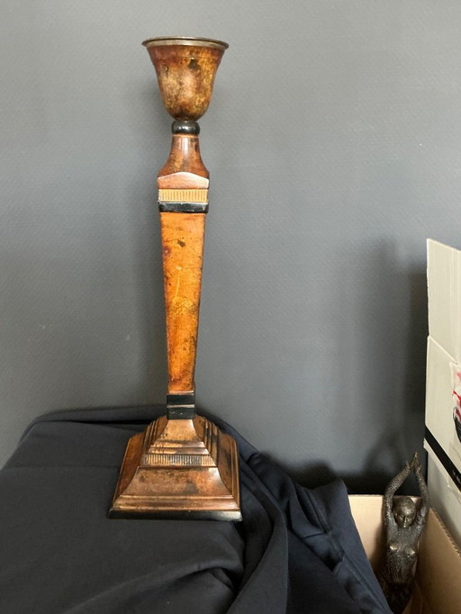 2 exceptionally beautiful bronze candlesticks