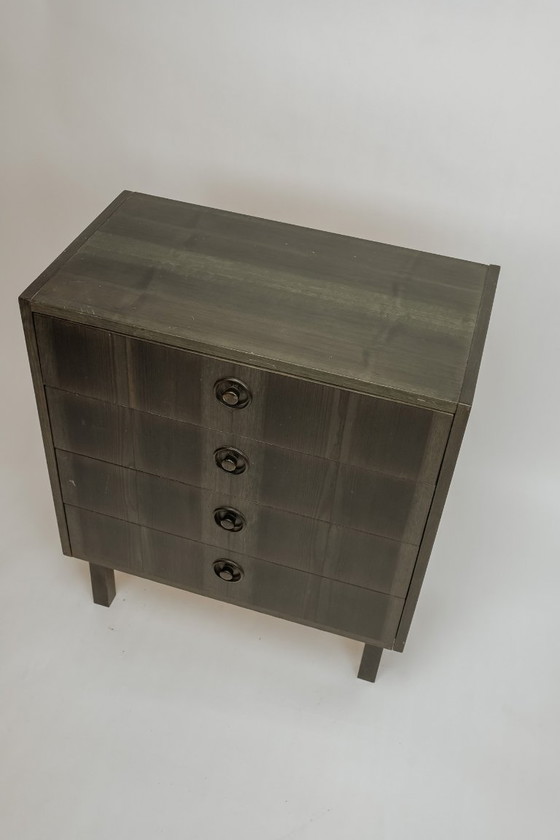 Image 1 of Cassettiera vintage in legno verde