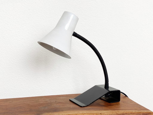 Vintage zwart & grijze Nederlandse bureaulamp / tafellamp