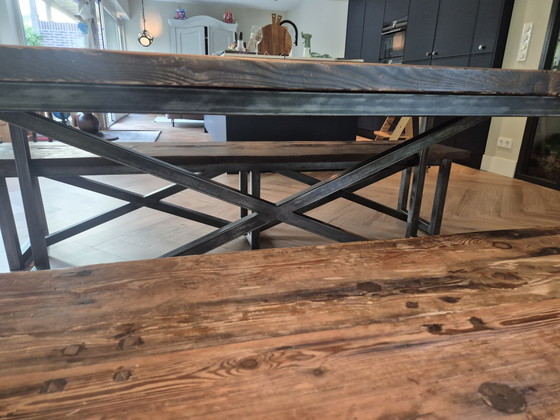 Image 1 of Timothy Oulton Axel table and benches 105x213