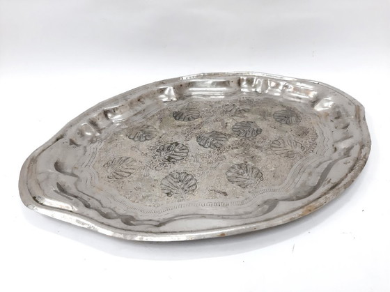 Image 1 of Vintage Ornate Silverplate Tray
