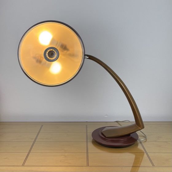 Image 1 of Brutalist Fase Boomerang 2000 Table Lamp by Luis Pérez de la Oliva 1960s-1970s Industrial Design Spain, Mid-Century, Space Age