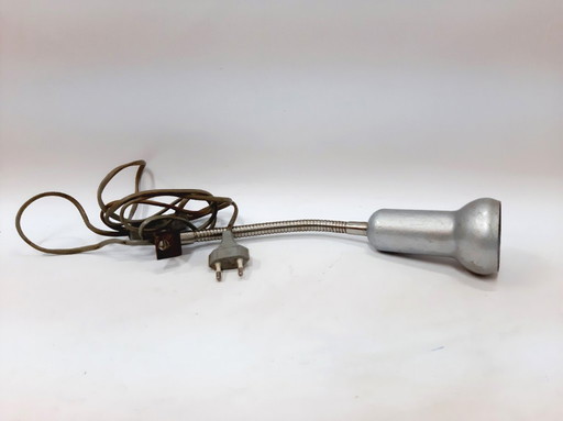 Vintage Scheinwerfer in Grau Lampe, Strahler, Drehlampe, Industriebeleuchtung