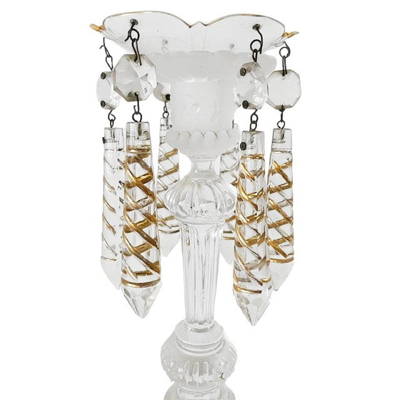 Image 1 of Vintage kandelaar kristal Griffioen Val Saint Lambert 1920's