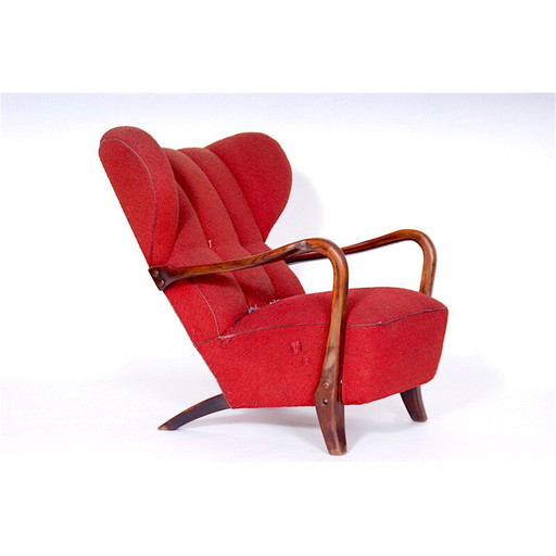 Poltrona cecoslovacca d'epoca in legno, 1920