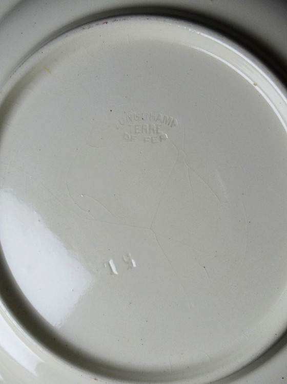 Image 1 of 4 antike Longchamp Daisy Dessertteller aus polychromem Steingut