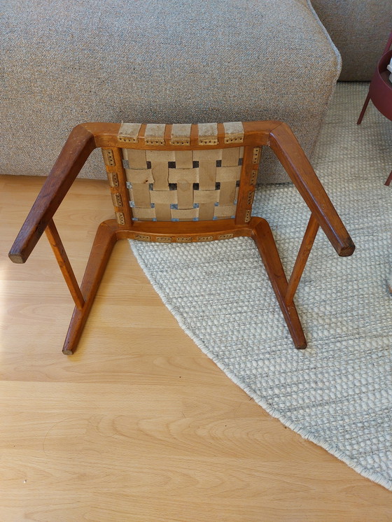 Image 1 of Sgabello vintage Jan Vanek anni '50 Mid Century Sgabello in legno di quercia