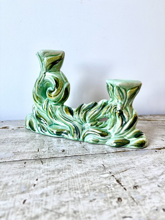 Vintage Belgian Art Deco Candle holder - Hubert Bequet – Ceramic (photo 3 of 11)