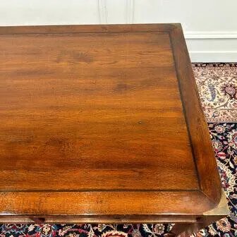 Classic English Eichholtz Campaign Writing Desk, Wood, Brass, Brown, Chesterfield (photo 16 of 18)