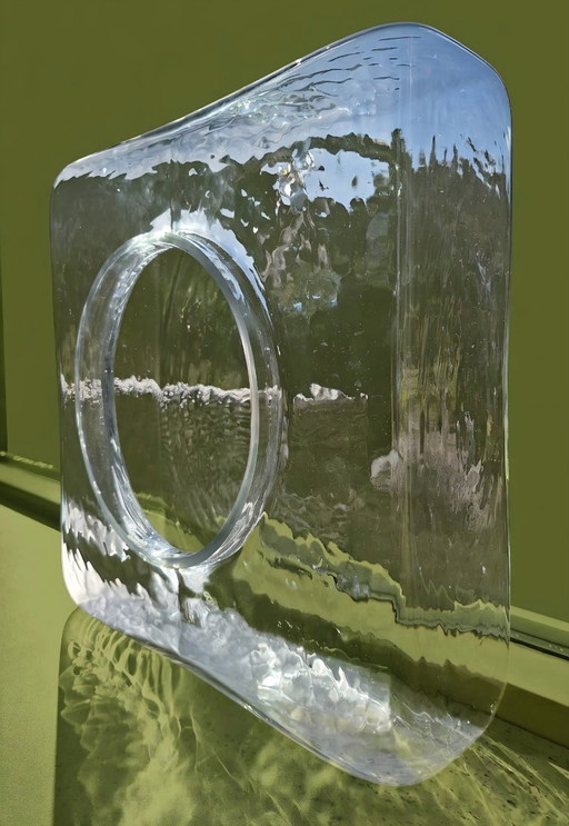 Unique ice glass wall vase