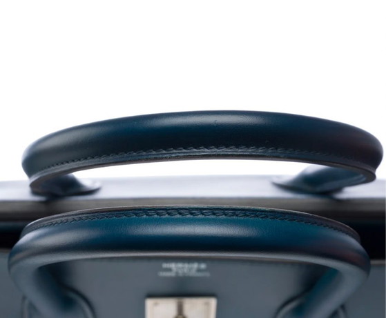 Image 1 of Borsa HERMES Birkin 35 in cuoio blu - 103221