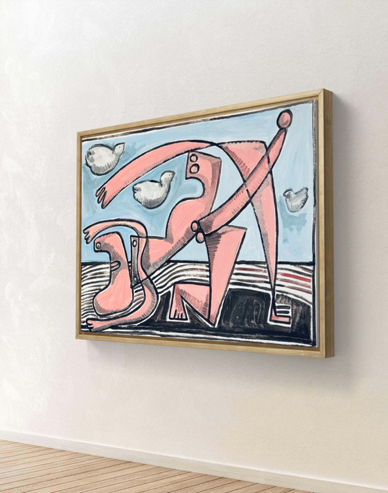 Image 1 of Gundi Falk (1966) Dance of the Lovers - Large Cubist painting on canvas