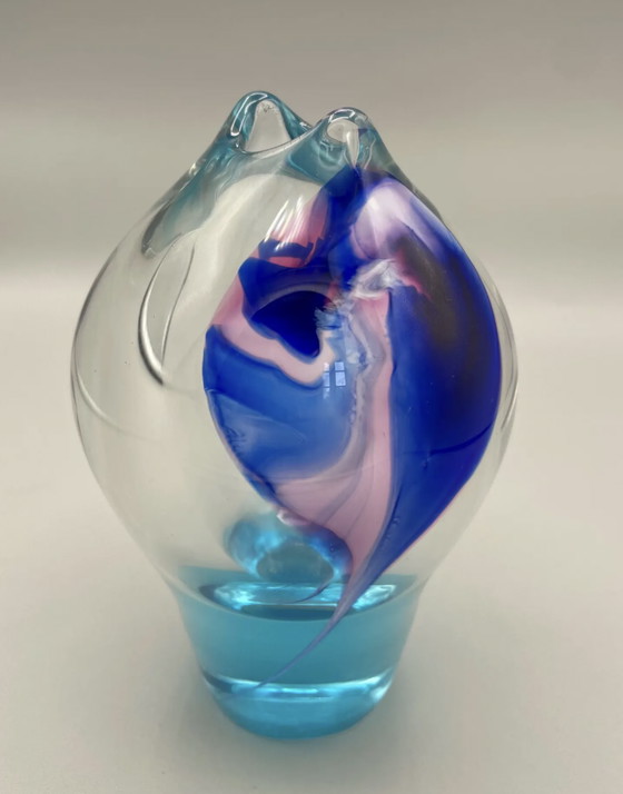 Image 1 of Blown Glass Vase Artist Jirí Suhájek (1943)